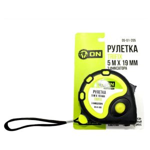ON Рулетка TRIFIX 5м х 19мм, обрезиненный корпус, 3 фиксатора