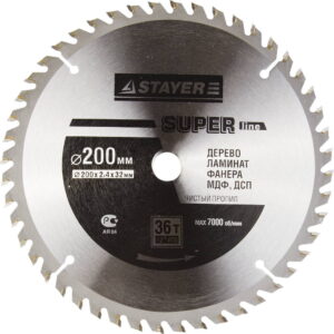 STAYER Opti Line, 200 x 32/30 мм, 36Т, оптимальный рез, пильный диск по дереву (3681-200-32-36)