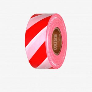 Сигнальная лента для ограждения OXISS 75/200 бело-красная