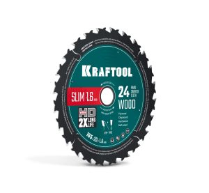 KRAFTOOL Slim wood cut 165 х 20 x 1.6 мм, 24Т, диск пильный по дереву, (36955-165-20-24)