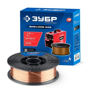 ЗУБР О-СП, d 1.0 мм, 5 кг, омеднённая сварочная проволока, тип ER70S-6 (аналог Св-08Г2С-О), Профессионал (40075-1.0-5)