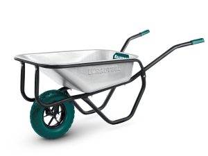 KRAFTOOL MAXDrive-1 110л, 260 кг, одноколесная, с трубным усилителем, кузов 0,9 мм, полиуретановое колесо, тачка строительная (39862)