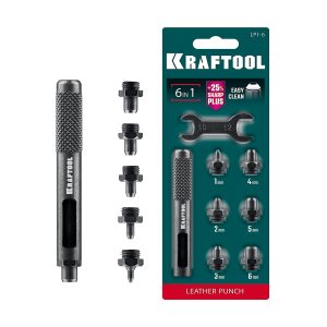 KRAFTOOL LPI-6 с набором насадок 1-6 мм, ударный пробойник для кожи (22951)