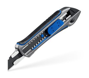 ЗУБР Титан-А, 18 мм, металлический обрезиненный нож с автостопом, Профессионал (09171)