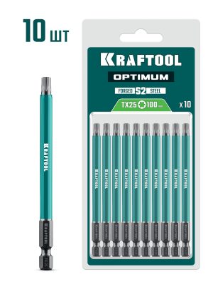 KRAFTOOL OPTIMUM TX 25, 100 мм, 10 шт, биты (26126-25-100-S10)