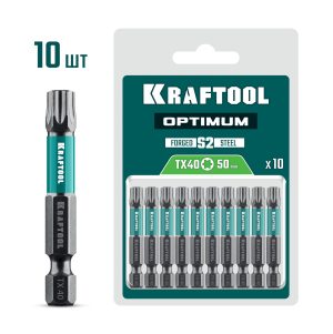 KRAFTOOL OPTIMUM TX 40, 50 мм, 10 шт, биты (26126-40-50-10)