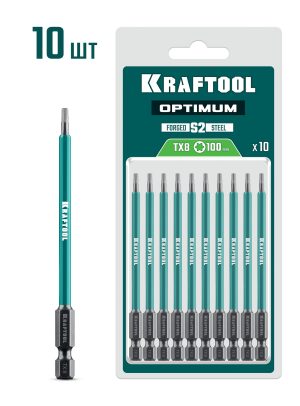 KRAFTOOL OPTIMUM TX 8, 100 мм, 10 шт, биты (26126-8-100-S10)