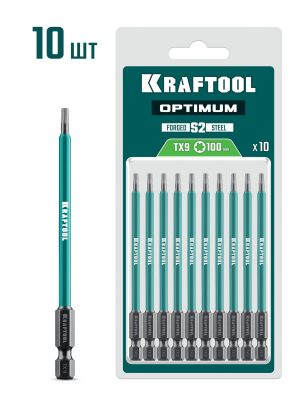 KRAFTOOL OPTIMUM TX 9, 100 мм, 10 шт, биты (26126-9-100-S10)