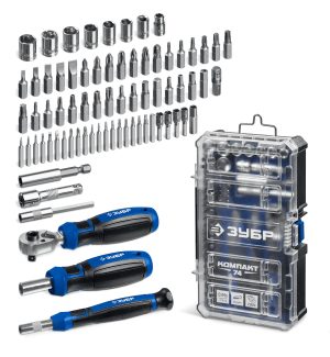 ЗУБР Компакт 74 предм., система стыковки Z-БОКС, универсальный набор инструмента, Профессионал (25283)