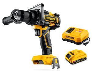 STEHER 20 В, 165 Н·м, 1 АКБ LMS (2 А·ч), бесщеточная дрель-шуруповерт (CB-165-21)