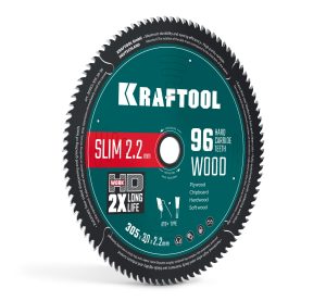 KRAFTOOL Slim wood cut 305 х 30 x 2.2 мм, 96Т, диск пильный по дереву, (36955-305-30-96)