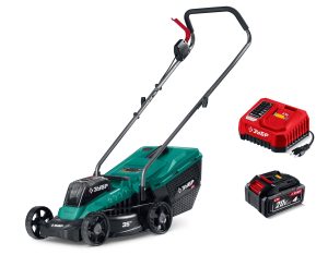 ЗУБР 20 В, 350 мм, 1 АКБ LMS (4 Ач), газонокосилка аккумуляторная бесщеточная (ГКЛ-2035-41)