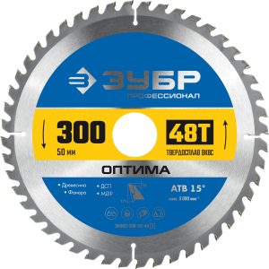 ЗУБР Оптима, 300 x 50 мм, 48Т, пильный диск по дереву, Профессионал (36903-300-50-48)