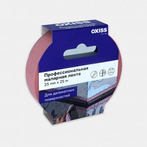 Малярная клейкая лента для деликатных работ OXISS Premium, 25/25, розовая