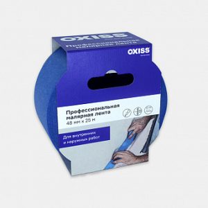 Малярная клейкая лента для наружных и внутренних работ OXISS Premium 48/25, синяя