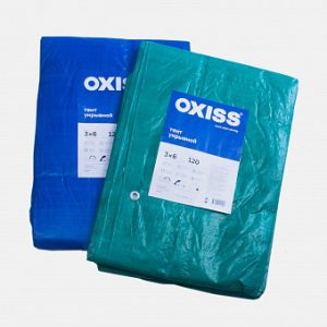 Тент укрывной OXISS 120/8/12, зеленый/серый