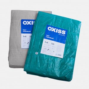 Тент укрывной OXISS 120/8/10, зеленый/серый