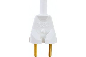 Вилка (б/з, 6А, 250В) белая, Bylectrica